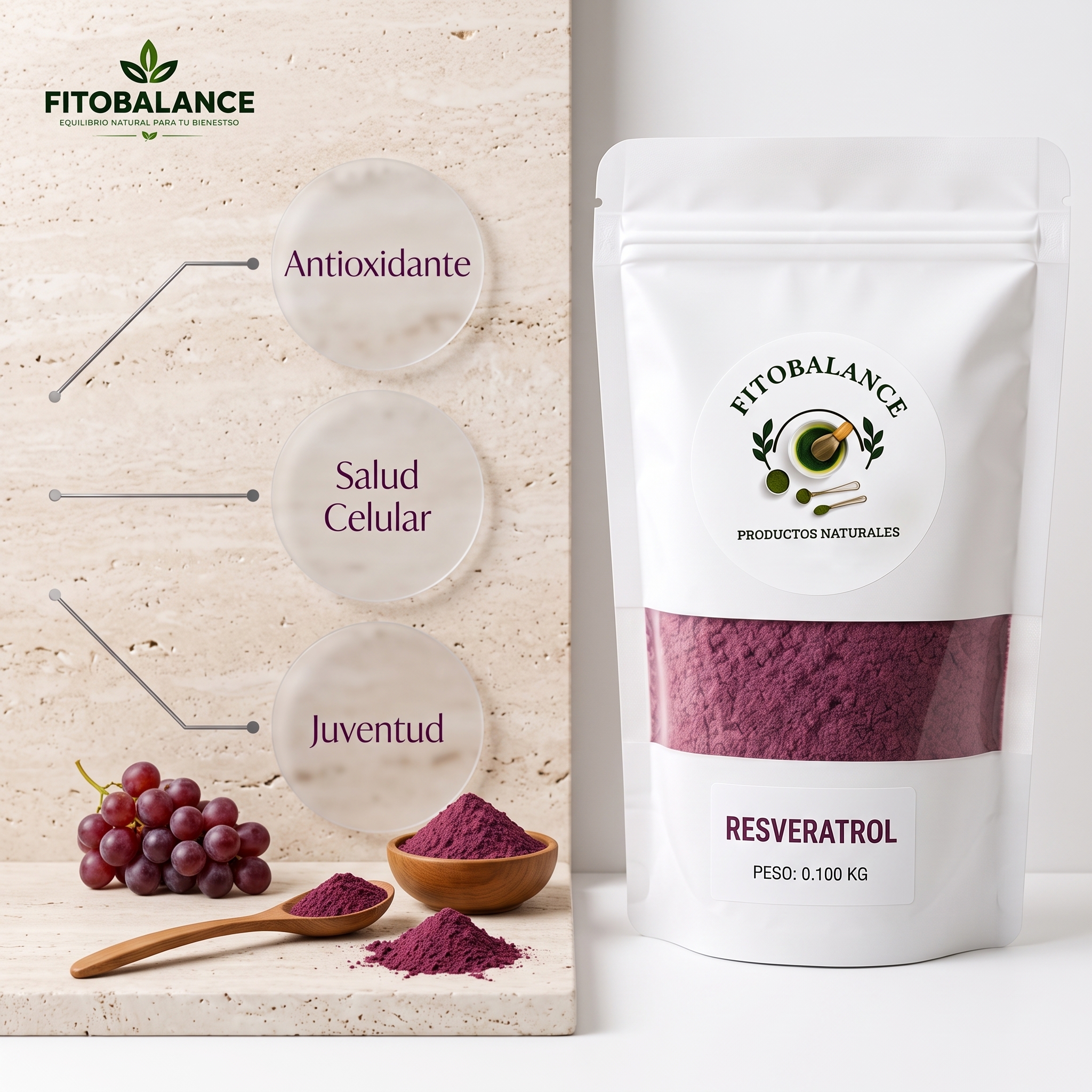 Resveratrol en polvo 100 gramos